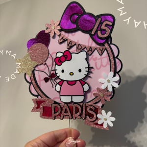 Personalized Hello Kitty Birthday Cake Topper