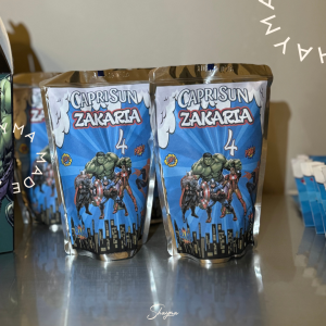 Personalized Avengers Superhero Juice Pouch Label