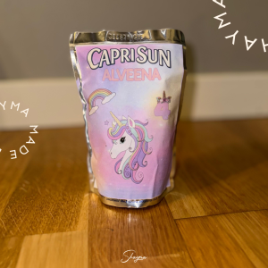Personalized Unicorn Juice Pouch Label