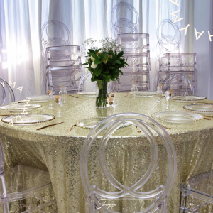 Wedding Table Decor - "Gold Sequin Glam" Style