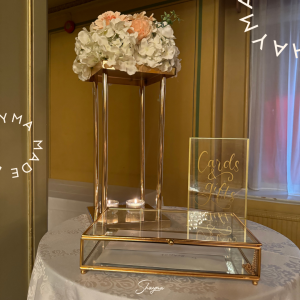 Elegant Gold & Glass Wedding Card Box