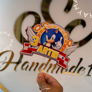 Personalized Sonic the Hedgehog Cake Topper