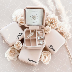 Personalized Travel Jewelry Box - Bridesmaid Gift
