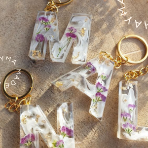 Custom Handcrafted Resin Keychains (Floral Initials & Infinity)